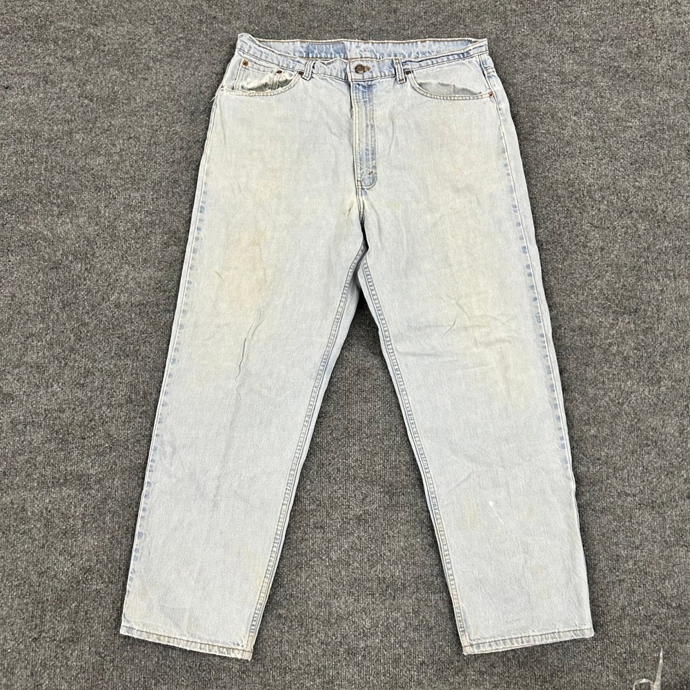 Levi's Jeans Mens Size 40x30 Light Wash 550 Relaxed Fit Denim Distressed USA